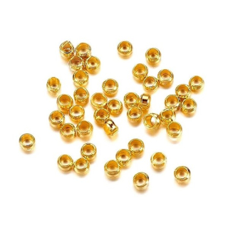 Zamačkávací rokajl 2,5 mm barva zlatá"76385"100ks/bal